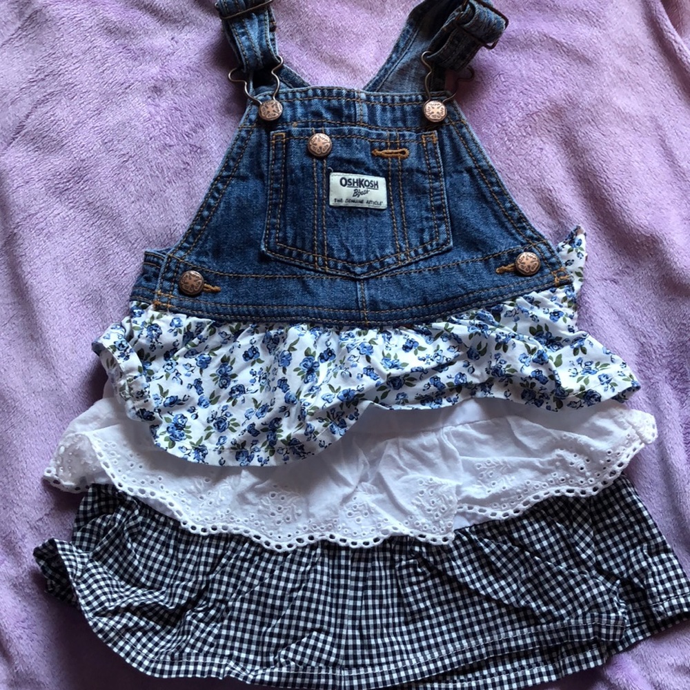 OshKosh baby girl ruffled overall dress